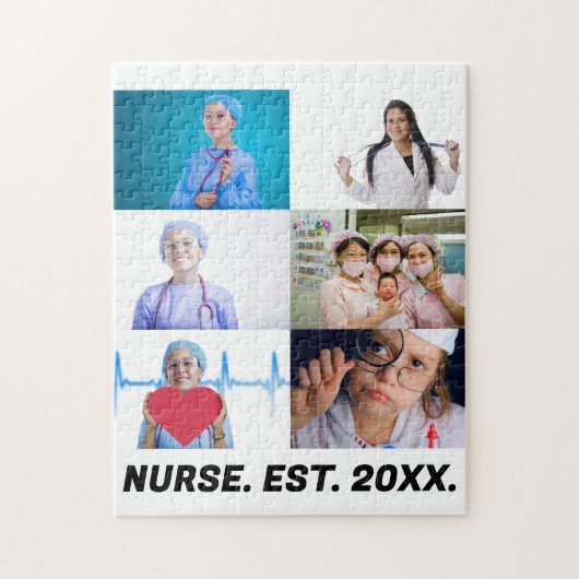 Custom Nurse EST 20XX 6 Foto Collage Puzzle (Vertikal)