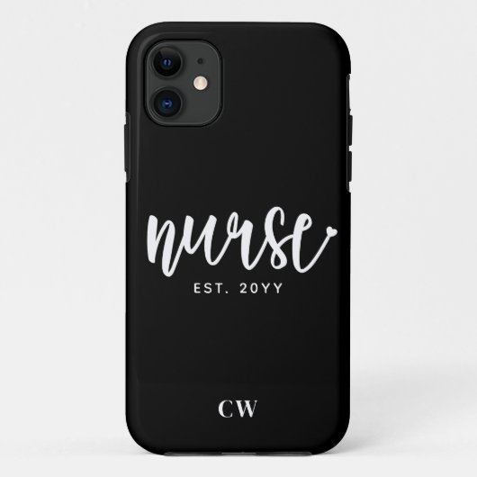Custom Nurse Est Typografy Nurse RN Abschluss Case-Mate iPhone Hülle (Rückseite)