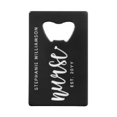 Custom Nurse Est Typografy Nurse RN Abschluss Geldbeutel Flaschenöffner (Rückseite)