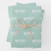 Custom Nurse Est Typografy Nurse RN Abschluss Geschenkpapier Set (Beispiel)