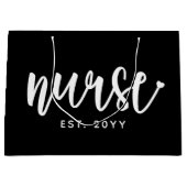 Custom Nurse Est Typografy Nurse RN Abschluss Große Geschenktüte (Vorderseite)