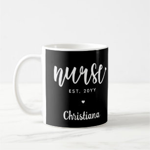 Custom Nurse Est Typografy Nurse RN Abschluss Kaffeetasse