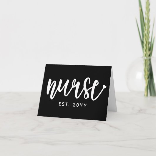 Custom Nurse Est Typografy Nurse RN Abschluss Karte (Vorderseite)