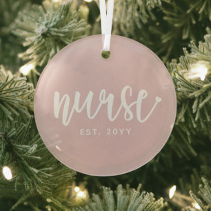 Custom Nurse Est Typografy Nurse RN Abschluss Ornament Aus Glas