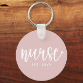 Custom Nurse Est Typografy Nurse RN Abschluss Schlüsselanhänger (Vorderseite)