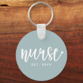Custom Nurse Est Typografy Nurse RN Abschluss Schlüsselanhänger (Vorderseite)