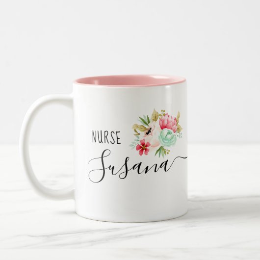Custom Nurse Grad Krankenpflege Schule Geschenk Vi Zweifarbige Tasse (Links)