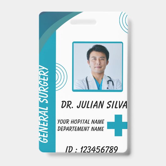 Custom Nurse ID Badge for Healthcare Employees Ausweis (Front)