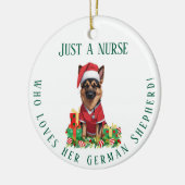 Custom Nurse Lieben German Shepherd Dog Weihnachte Keramik Ornament (Links)
