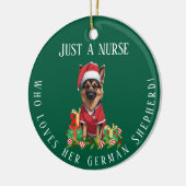 Custom Nurse Lieben German Shepherd Dog Weihnachte Keramik Ornament (Links)
