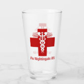 Custom Nurse oder Doctor Caduceus Cross Glas (Rückseite)