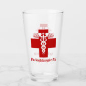 Custom Nurse oder Doctor Caduceus Cross Glas (Vorderseite)