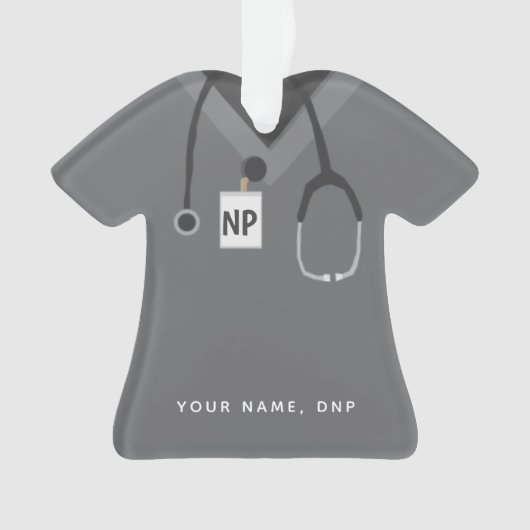 Custom Nurse Practitioner, in dem einfache Scrubs Ornament (Vorderseite)