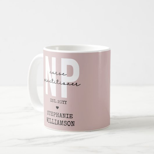 Custom Nurse Practitioner NP Abschluss Geschenk Kaffeetasse (Vorderseite Links)