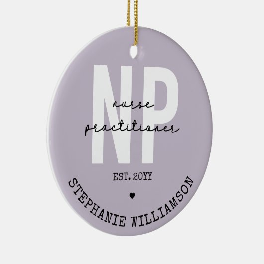 Custom Nurse Practitioner NP Abschluss Geschenk Keramik Ornament (Rechts)