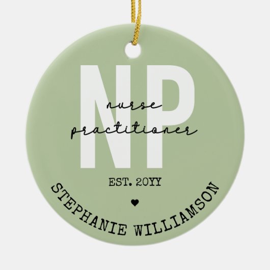 Custom Nurse Practitioner NP Abschluss Geschenk Keramik Ornament (Vorne)