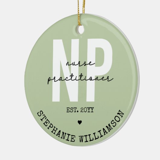 Custom Nurse Practitioner NP Abschluss Geschenk Keramik Ornament (Links)