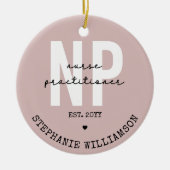 Custom Nurse Practitioner NP Abschluss Geschenk Keramik Ornament (Vorne)