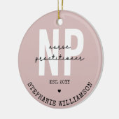 Custom Nurse Practitioner NP Abschluss Geschenk Keramik Ornament (Links)