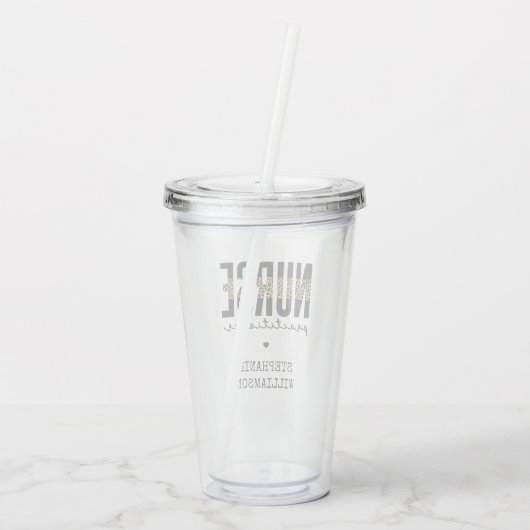 Custom Nurse Practitioner NP cheetah Abschluss Acryltrinkbecher (Rückseite)