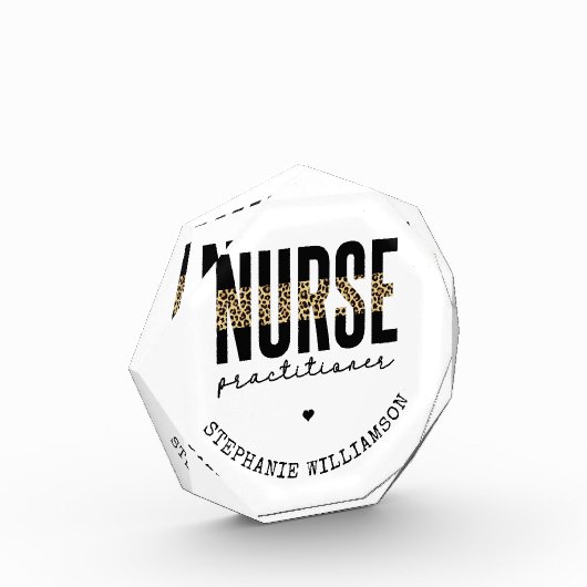 Custom Nurse Practitioner NP cheetah Abschluss Fotoblock (Links)