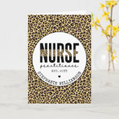 Custom Nurse Practitioner NP cheetah Abschluss Karte (Gelbe Blume)