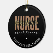 Custom Nurse Practitioner NP cheetah Abschluss Keramik Ornament (Links)