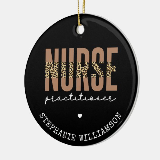 Custom Nurse Practitioner NP cheetah Abschluss Keramik Ornament (Links)