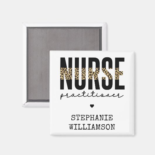 Custom Nurse Practitioner NP cheetah Abschluss Magnet (Vorderseite/Rückseite)