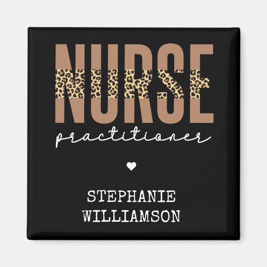 Custom Nurse Practitioner NP cheetah Abschluss Magnet (Vorne)