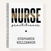 Custom Nurse Practitioner NP cheetah Abschluss Notizblock (Vorderseite)