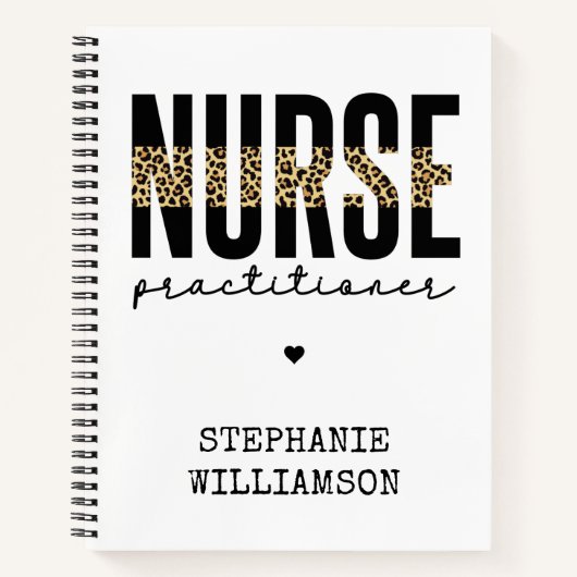 Custom Nurse Practitioner NP cheetah Abschluss Notizblock (Vorderseite)