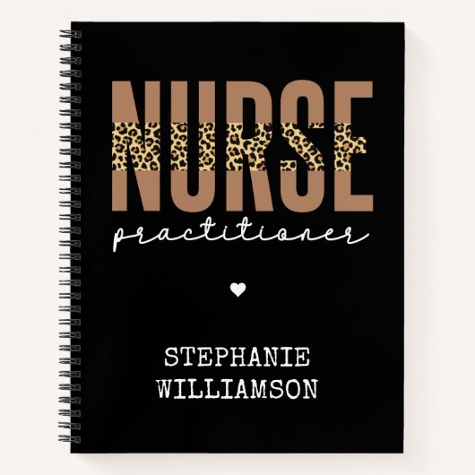 Custom Nurse Practitioner NP cheetah Abschluss Notizblock (Vorderseite)