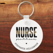 Custom Nurse Practitioner NP cheetah Abschluss Schlüsselanhänger (Vorderseite)