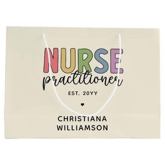 Custom Nurse Practitioner NP Nurse Abschluss Große Geschenktüte (Rückseite)