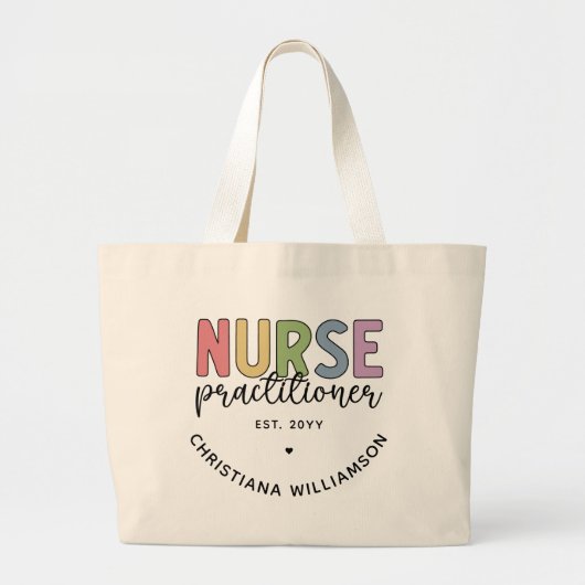 Custom Nurse Practitioner NP Nurse Abschluss Jumbo Stoffbeutel (Vorne)