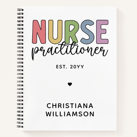 Custom Nurse Practitioner NP Nurse Abschluss Notizblock (Vorderseite)