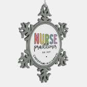 Custom Nurse Practitioner NP Nurse Abschluss Schneeflocken Zinn-Ornament (Links)