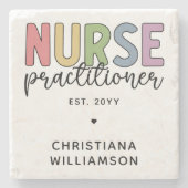 Custom Nurse Practitioner NP Nurse Abschluss Steinuntersetzer (Vorderseite)