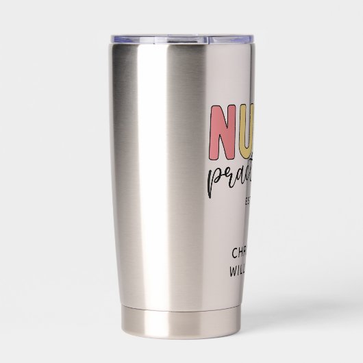 Custom Nurse Practitioner NP Nurse Abschluss Thermobecher (Vorderseite)