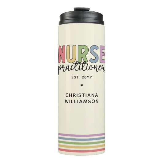 Custom Nurse Practitioner NP Nurse Abschluss Thermosbecher (Vorderseite)