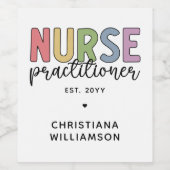Custom Nurse Practitioner NP Nurse Abschluss Weinetikett (Einzelnes Label)
