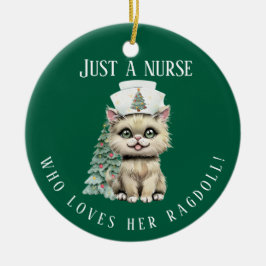 Custom Nurse Ragdoll Cat Christmas Niedlich Keramik Ornament