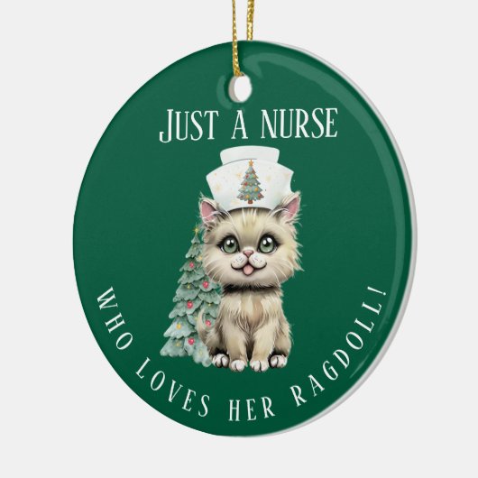Custom Nurse Ragdoll Cat Christmas Niedlich Keramik Ornament (Links)