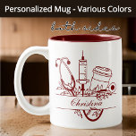Custom Nurse Tasse, Glückwunsch Grad Student Krank Zweifarbige Tasse<br><div class="desc">Feiern Sie Ihre Lieblingsschwester mit dieser blumigen Monogramm-Tasse! Ideal für Krankenschwestern, Studenten und medizinische Helden. Ein personalisiertes Geschenk für sie, ihn, Freunde oder Kollegen. Ideal für Abschluss, Geburtstage oder einfach nur zu sagen: "Du bist die beste Krankenschwester überhaupt!" Tasse der Krankenschwester, Tasse der Blumenschwester, Tasse der Krankenschwester, personalisiertes Krankenpflegegeschenk, Tasse...</div>