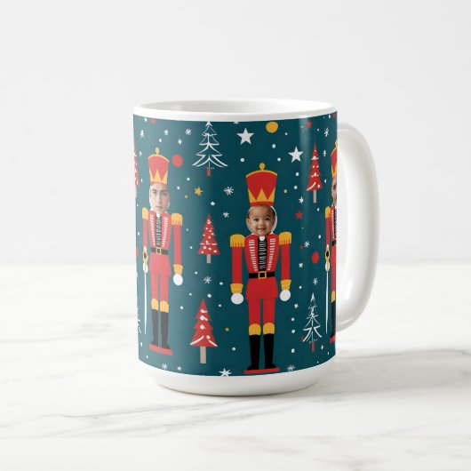custom nutcracker 5 face photo Mug coffee cup Kaffeetasse (VorderseiteRechts)