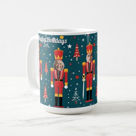 custom nutcracker 5 face photo Mug coffee cup Kaffeetasse (Vorderseite Links)