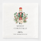 Custom Nutcracker Family Weihnachtsskript Serviette (Vorderseite)