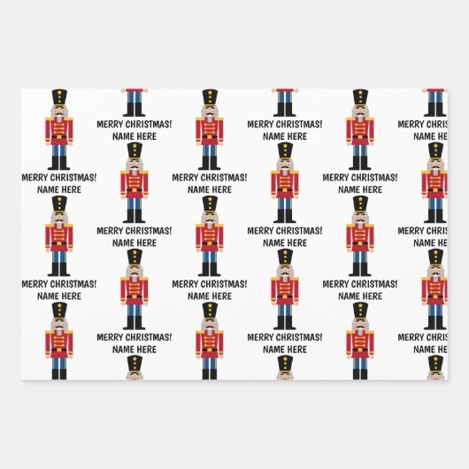 Custom Nutcracker Weihnachtsblatt Geschenkpapier Set (Vorderseite 3)