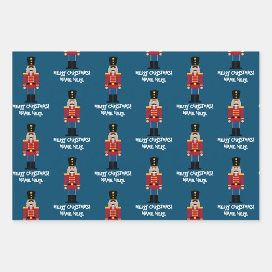 Custom Nutcracker Weihnachtsblatt Geschenkpapier Set (Vorderseite 2)